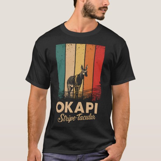 T-shirt Okapi Stripe-tacular Vintage Retro (Devant)