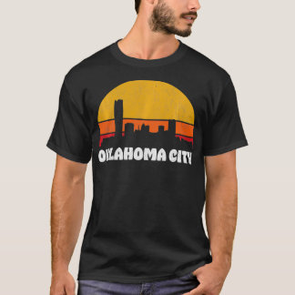 T-shirt Oklahoma City Retro Sunset Skyline Oklahoma City
