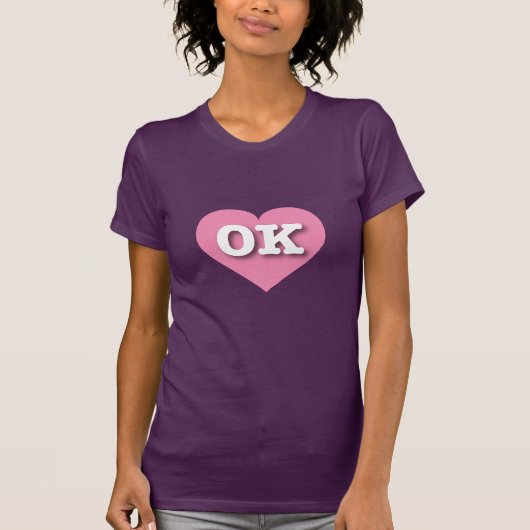 T-shirt Oklahoma Coeur rose - I love OK (Devant)
