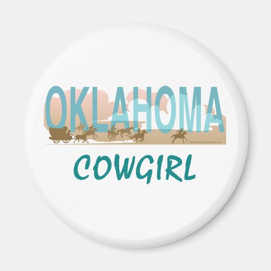 T-SHIRT Oklahoma Cowgirl Magneet (Voorkant)