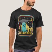 T-shirt Oklahoma Hometown Native Ufo Alien 80s Retro State (Devant)