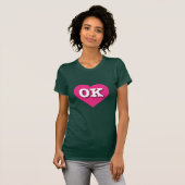 T-shirt Oklahoma Hot Pink Heart - I love OK (Devant entier)