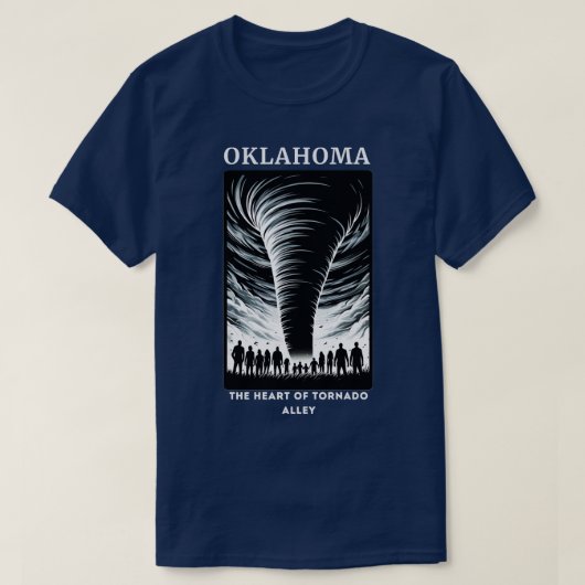 T-SHIRT OKLAHOMA LE COEUR DE TORNADO ALLEY (Design devant)