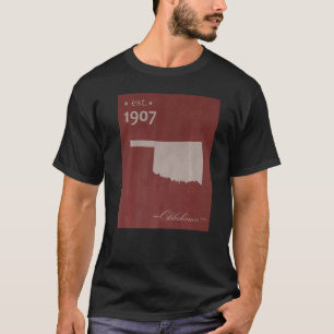 T-shirt Oklahoma OK Carte Grunge Vintage State Graphisme F