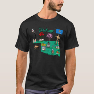 T-shirt Oklahoma State map grandes villes Destination tour