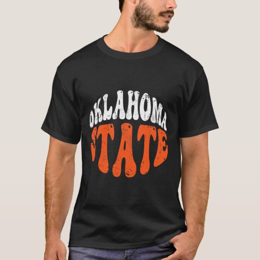 T-shirt Oklahoma State Rétro Design Usé (Devant)