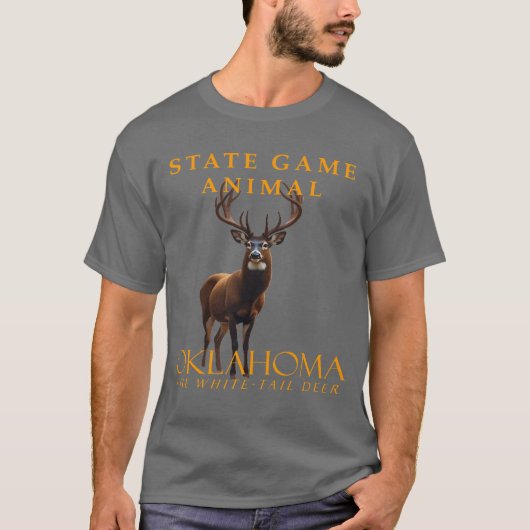 T-shirt Oklahoma Territoire Jeu Animal Le Cerf Whitetail (Devant)