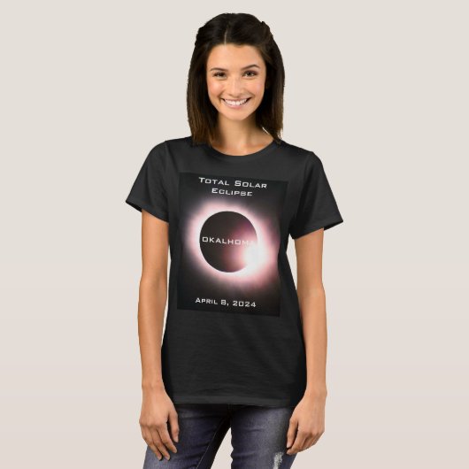 T-shirt Oklahoma Total éclipse solaire 8 avril 2024 (Devant entier)