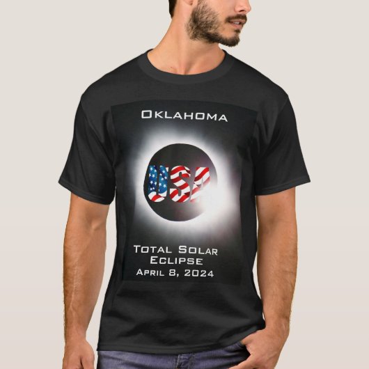 T-shirt Oklahoma USA Total éclipse solaire 8 avril 2024 (Devant)