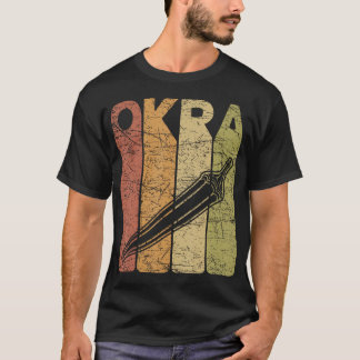 T-shirt Okra Okra Vintage Légume Fermier Rétro Okra