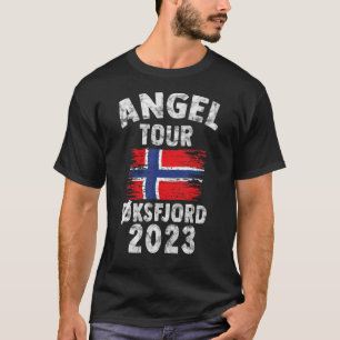 T-shirt Öksfjord 2023 Angel Tour en Norvège avec Drapeau
