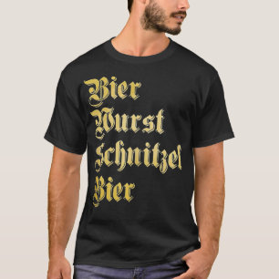 T-shirt Oktoberfest BIER WURST SCHNITZEL BIER Funny German