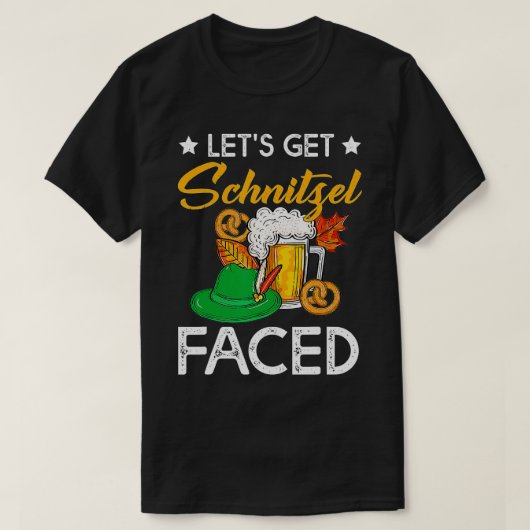 T-shirt Oktoberfest Laissons Schnitzel faire face à la biè (Design devant)