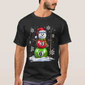 T-shirt Ol Game Snowman Billiards Player Funny Christmas (Devant)