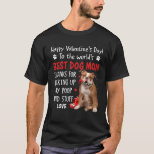 T-shirt Old English Bulldog Best Chien Maman Valentines Da
