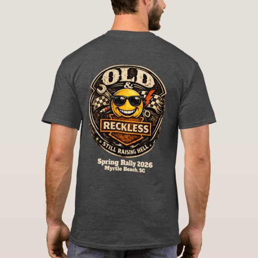 T-shirt Old Man Harley Tee Myrtle Beach Bike Week (Dos)
