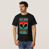 T-shirt Old Man Pickleball Paddle Retro Design (Devant entier)
