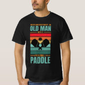 T-shirt Old Man Pickleball Paddle Retro Design (Devant)