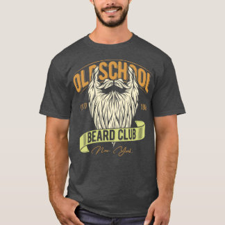T-shirt Old School Beard Club 1963 New York Barber Vintage