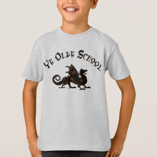 T-shirt Old School - Medieval Dragon King Arthur Knights