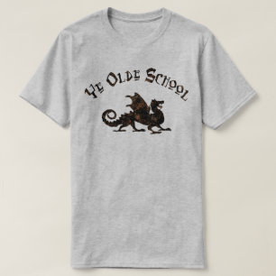 T-shirt Old School - Medieval Dragon King Arthur Knights