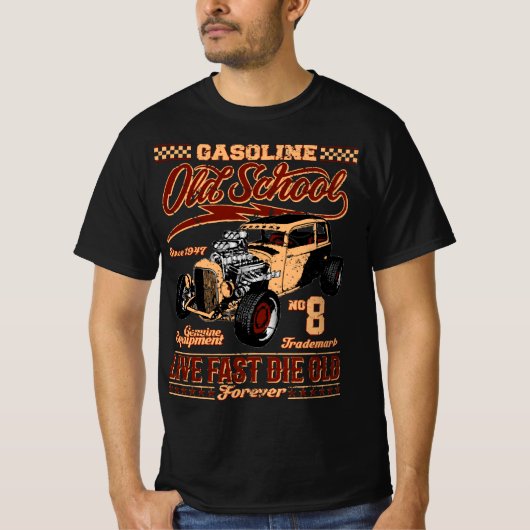 T-shirt Old School Rockabilly Hot Rod (Devant)