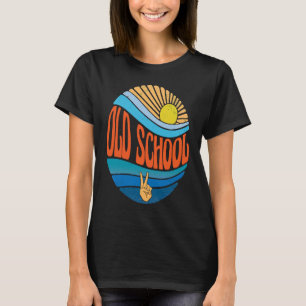T-shirt Old School Vintage Sunset Old School Cravate Super