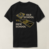 T-shirt Old School Vs New School DJ Tourne-disque Disco El (Design devant)