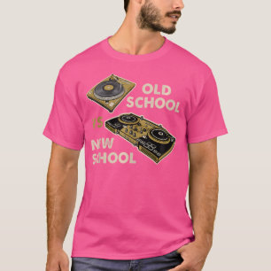 T-shirt Old School Vs New School Dj Tourne-disque Disco El