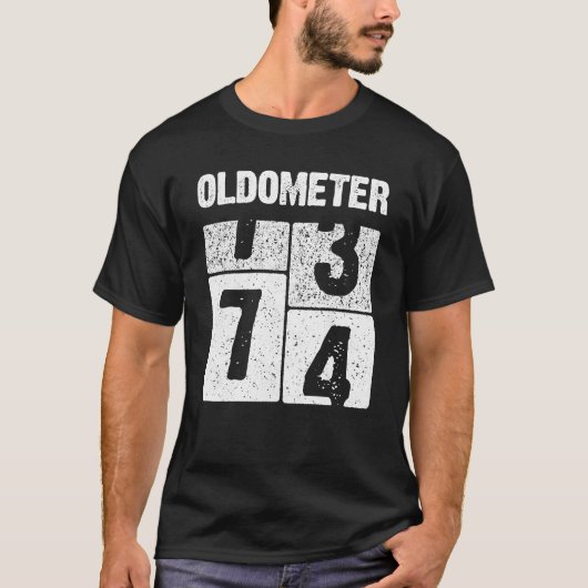 T-shirt Oldometer 74 Né en 1946 74e anniversaire Cadeau (Devant)