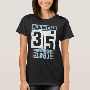 T-shirt Oldomètre 35 Ans Joyeux Anniversaire Né À Nove