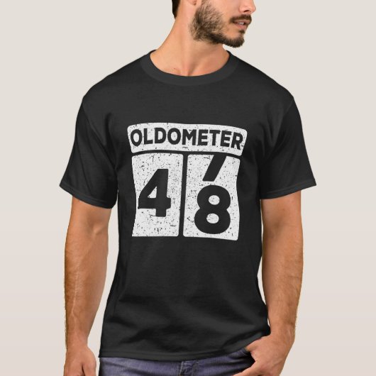 T-shirt Oldomètre 47-48 | 48E Anniversaire Drôle Cadeau (Devant)