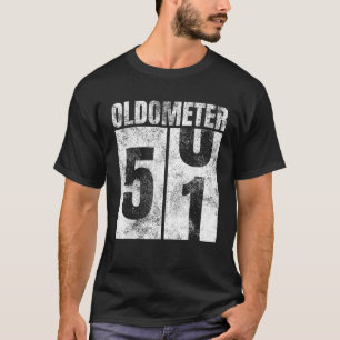 T-shirt Oldomètre 50 51 ans Homme Femme Graphique d'annive