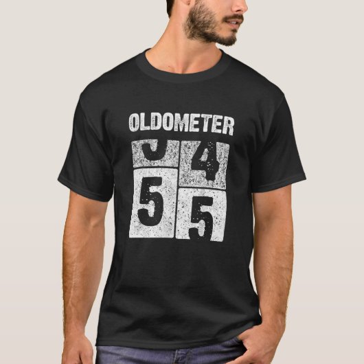T-shirt Oldomètre 55 Ans 55E Anniversaire Cadeau Né En 196 (Devant)