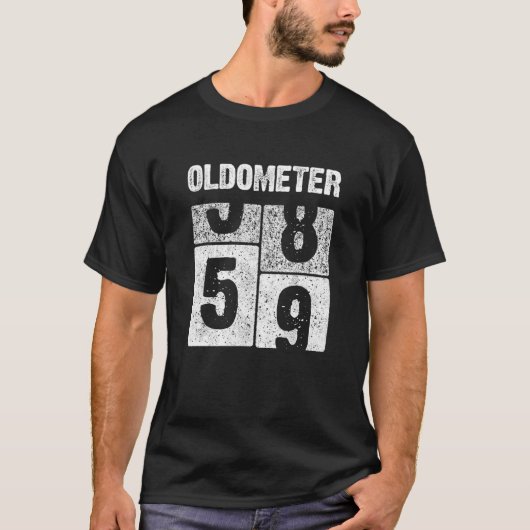 T-shirt Oldomètre 59 Ans 59E Anniversaire Cadeau Né En 196 (Devant)