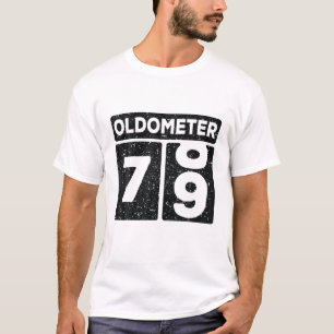 T-shirt Oldomètre 78-79 Ans Amusant 79E Anniversaire Homme