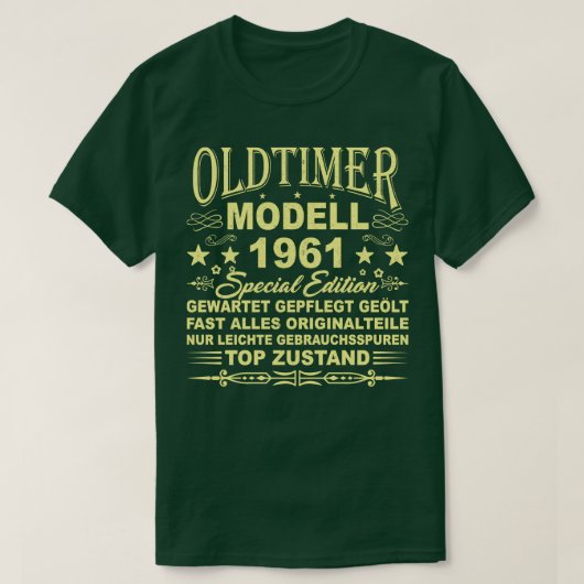T-SHIRT OLDTIMER MODELL BAUJAHR 1961 (Design devant)