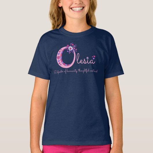 T-shirt Olesia filles nom et sens O monogramme chemise (Devant)