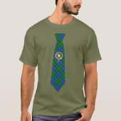 T-shirt Oliphant Scottish Clan Badge & Tartan Necktie (Devant)