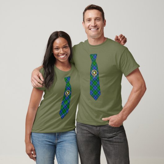 T-shirt Oliphant Scottish Clan Badge & Tartan Necktie (Unisexe)