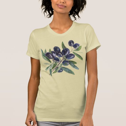 T-Shirt Olive avec Feuilles (Devant)