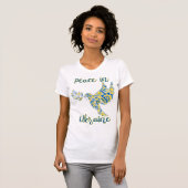 T-shirt Olive branche colombe de paix drapeau ukrainien co (Devant entier)