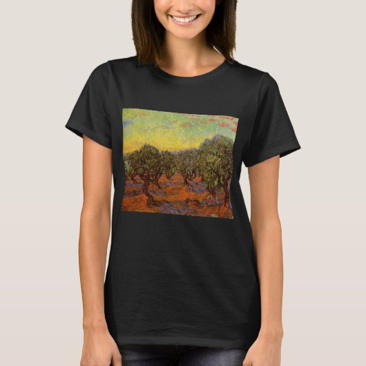 T-shirt Olive Grove, Ciel orange par Vincent van Gogh (Devant)