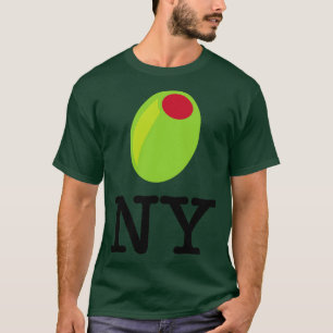 T-shirt Olive NY Food Pun Vert Olive Meme
