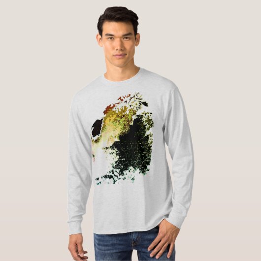 T-shirt Olive Or Tan Airbrush Peinture Splashes MCM Look (Devant entier)