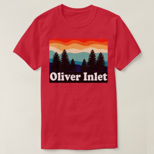T-shirt Oliver Inlet Alaska Retro (Design devant)