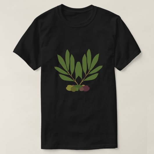 T-shirt Olives minimalistes et branches. (Design devant)