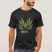 T-shirt Olives minimalistes et branches. (Devant)