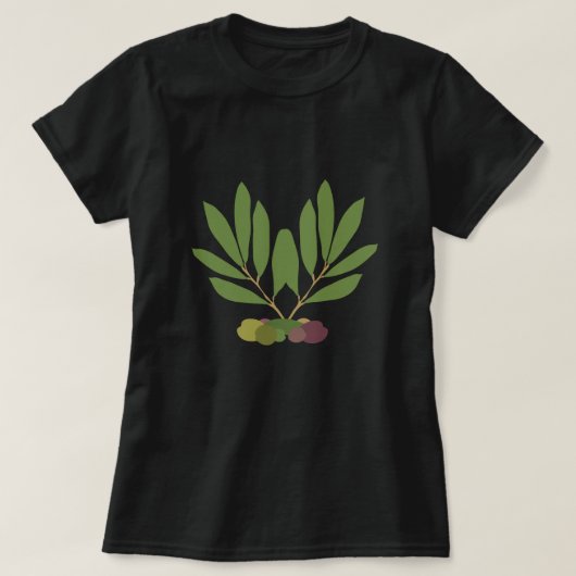 T-shirt Olives minimalistes et branches. (Design devant)
