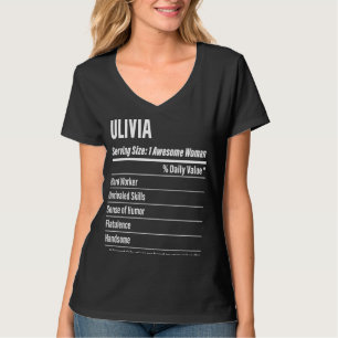 T-shirt Olivia Faits nutritionnels Taille de service Calor